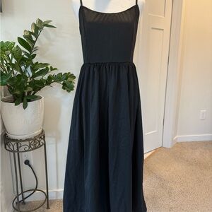 Chic Black Maxi Dress with Spaghetti Straps